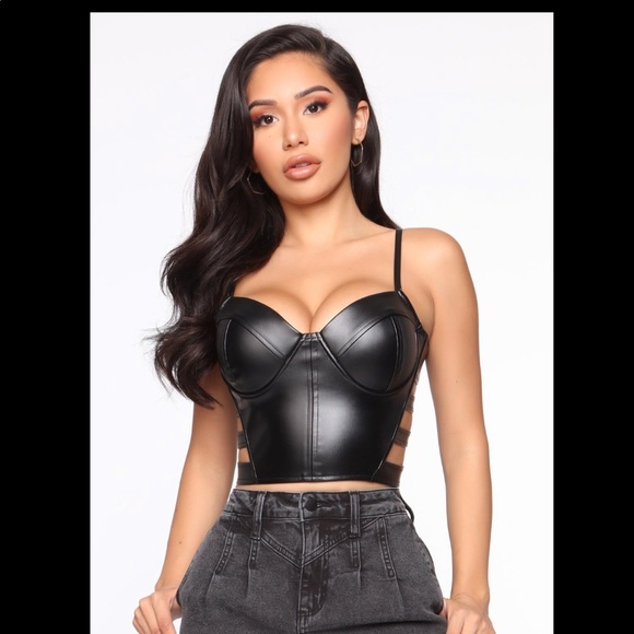 pu bustier top